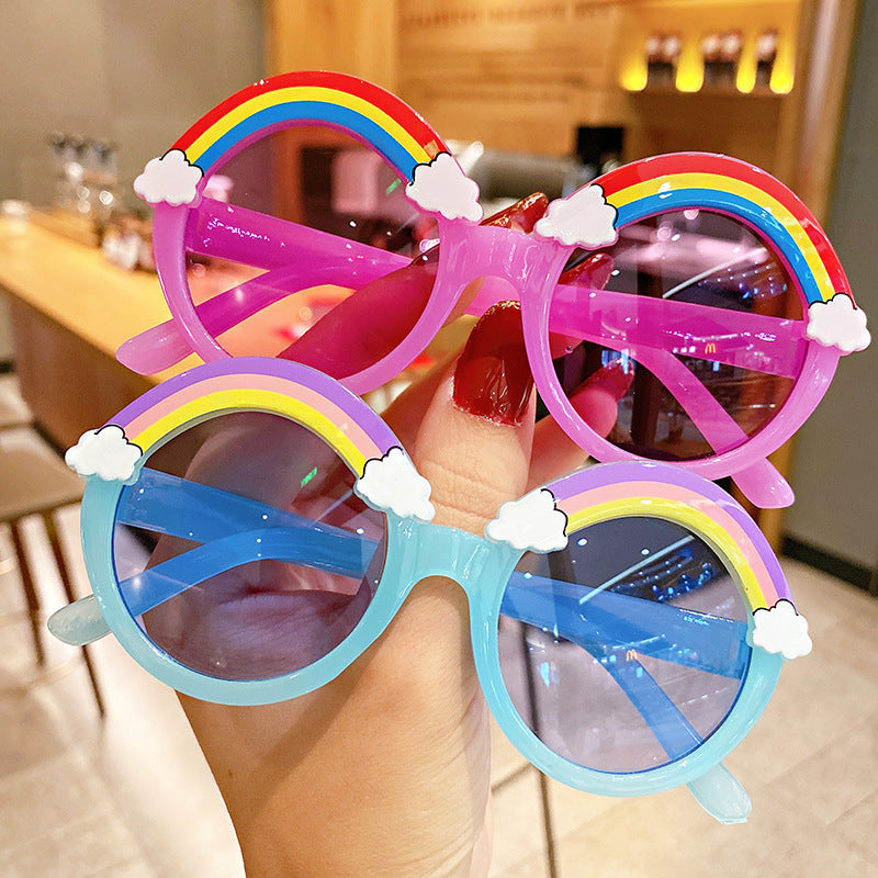 Wholesale New Children's Sunglasses Cute Baby Cartoon Rainbow Frame Sunglasses Personalized Glasses for Boys and Girls